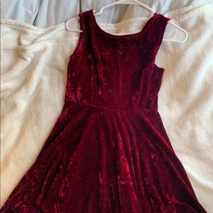 Red velvet dress